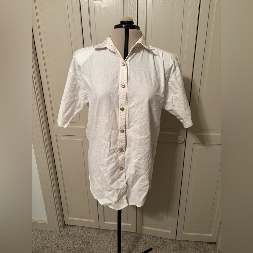 Stylish White Button-Down women's Shirt